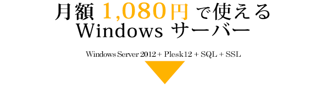 月額 1,080円で使えるサーバー、WASP-10 : 1,080円/月　　WASP-20 : 2,180円/月