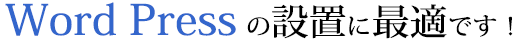 WordPressの設置に最適です